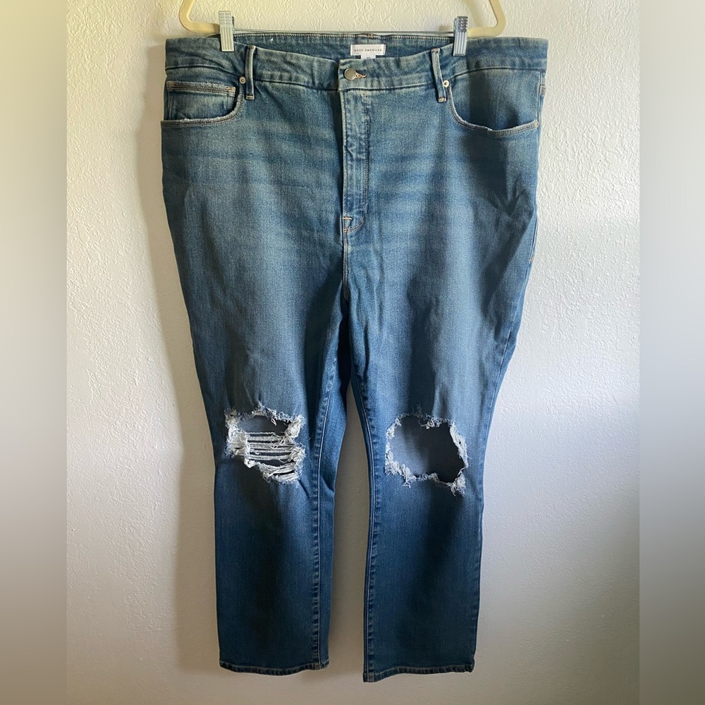 Distressed Good American Jeans